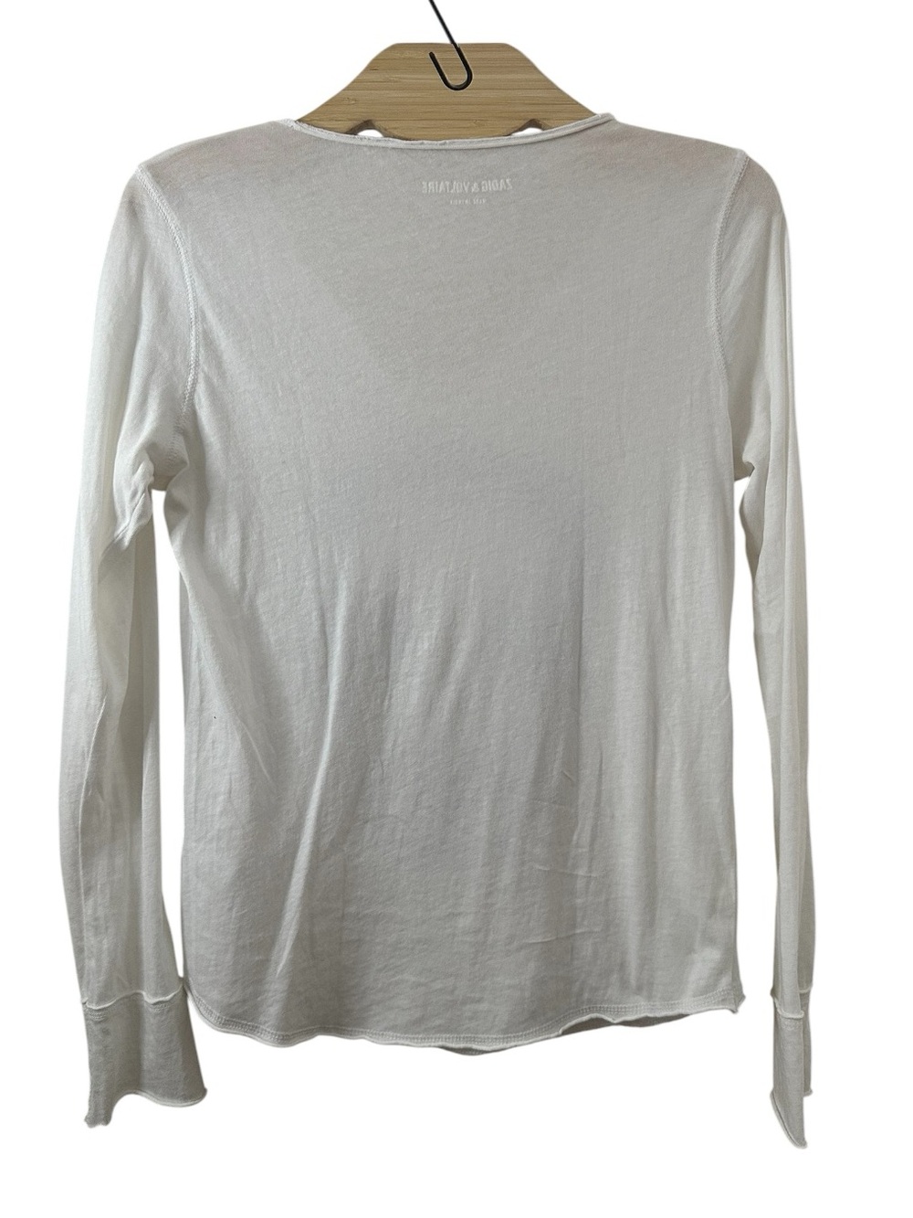 Zadig & Voltaire White Long-Sleeve Skull Tee Shirt S - Picture 3 of 10